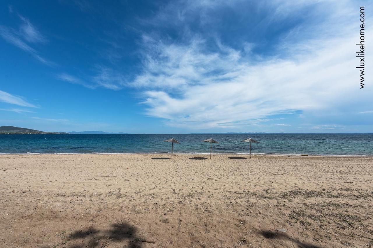 #Luxlikehome - Mediterranee Beachfront Summer House Kalyves Polygyrou Екстериор снимка